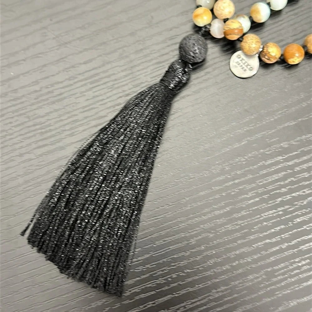 OKIKO Japan 108 Mala Gemstone Bead Hand Knotted Prayer Yoga Meditation Necklace
